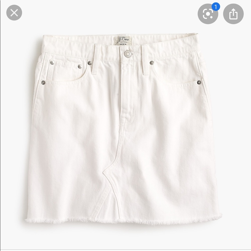 NWT J. Crew Petite White Denim Skirt